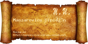 Maszarovics Ulpián névjegykártya